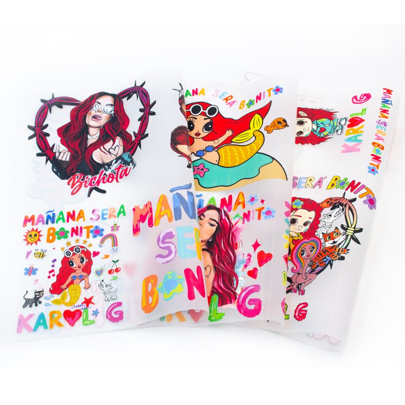 High Quality Ready To Press Manana Singer Pattern Reflective Heat Transfer Vinyl Iron On Transfers For Clothes Tshirts