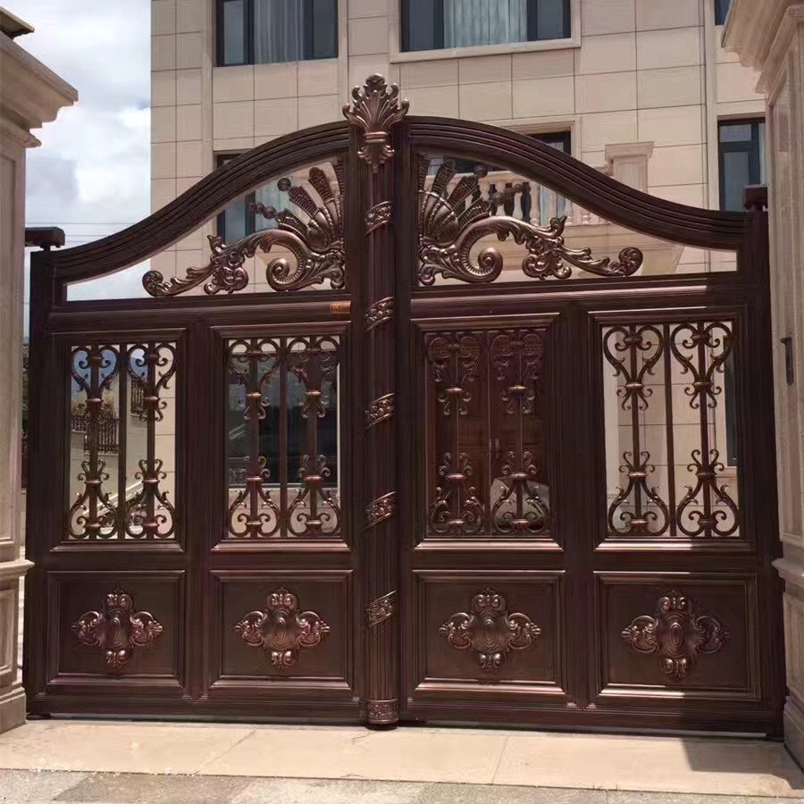House Main Metal Square Tube Gate Designs Automatic Gates System Main Decorative Gate Wrought Iron or Aluminum Driveway Gates