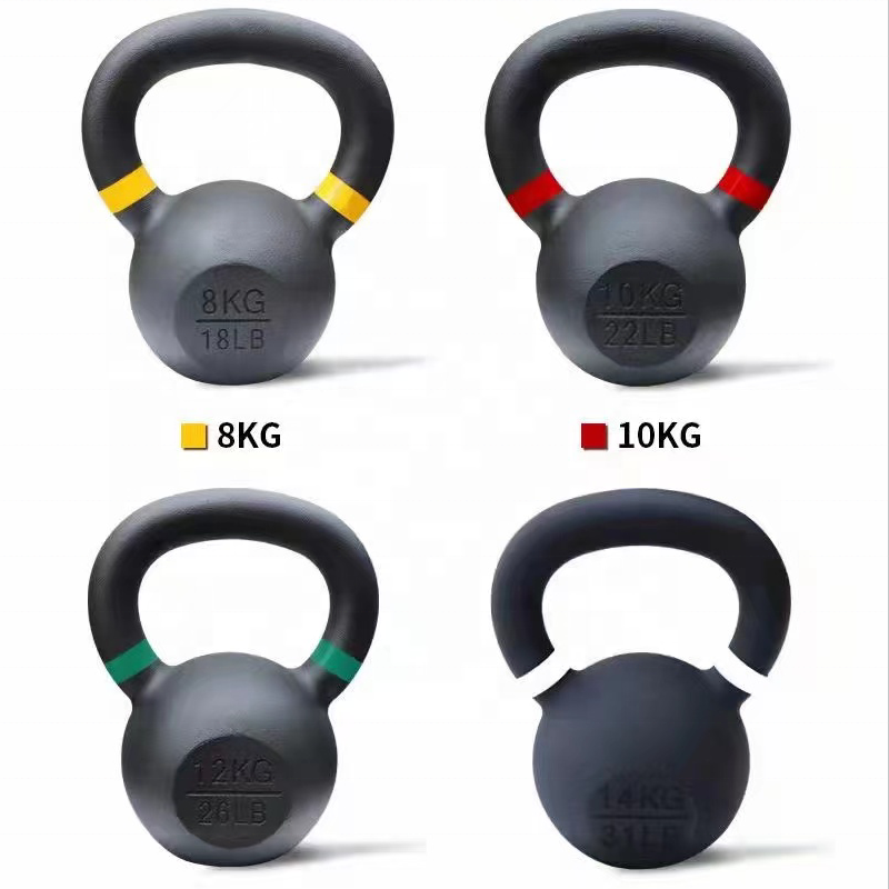 Home Gym Weight Lifting Custom Cast Iron Powder Coating Grip Kettlebell