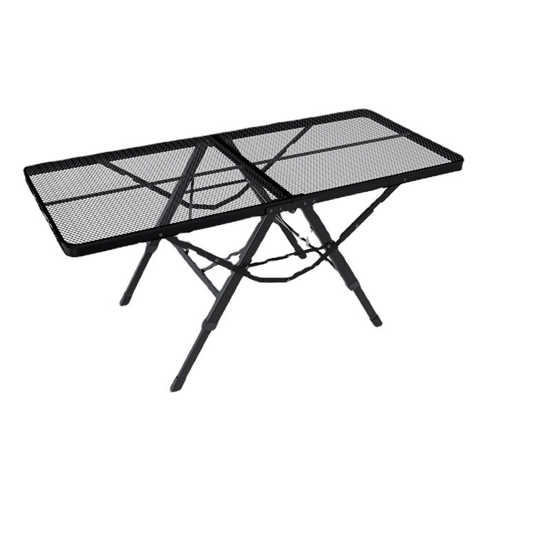 Camping Table for Picnic Accessories - Adjustable Height Side Tables for Garden - Portable Aluminum Picnic Folding Table