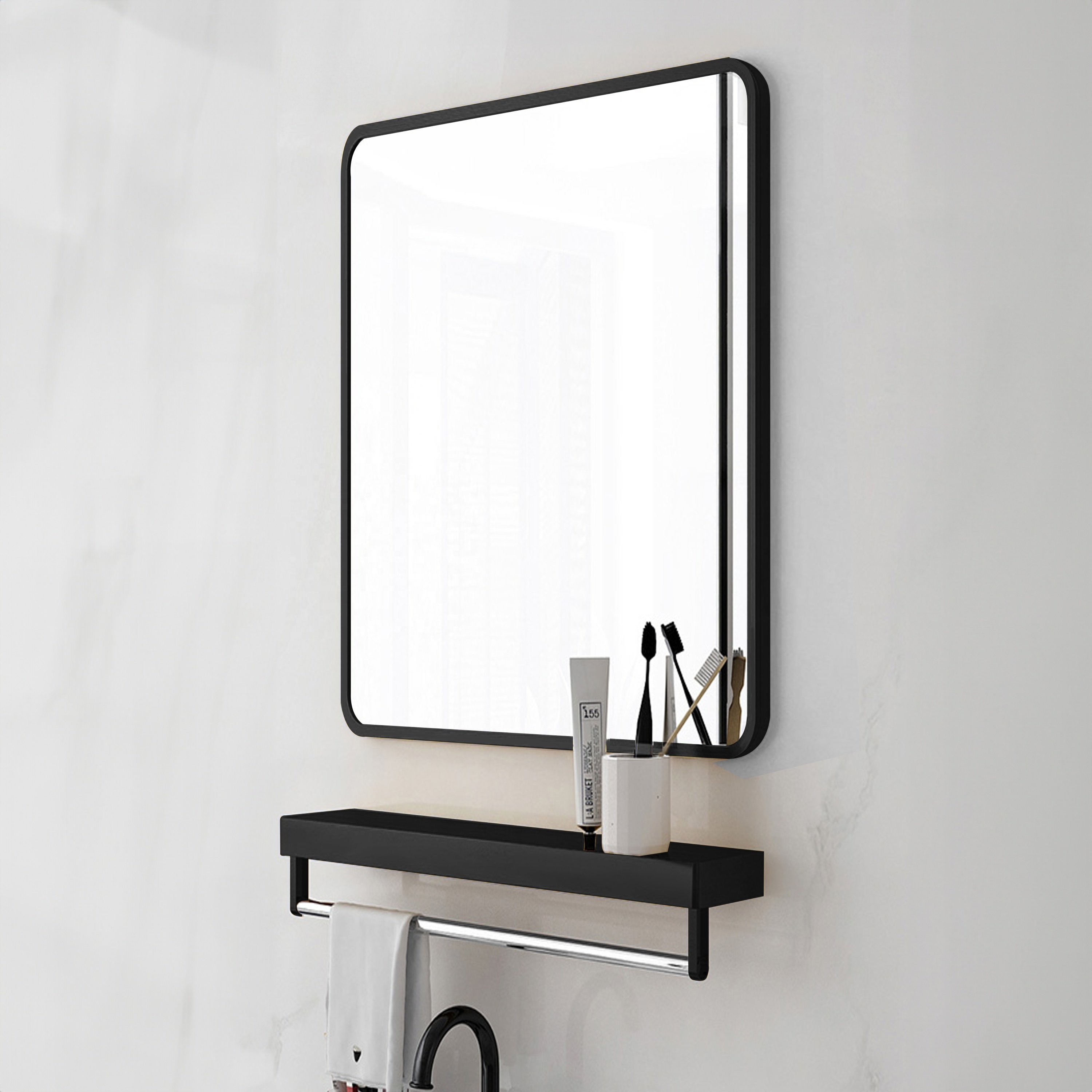 Modern 20*28 Inch Big Size Water Proof Iron Powder Coating Bathroom Mirror