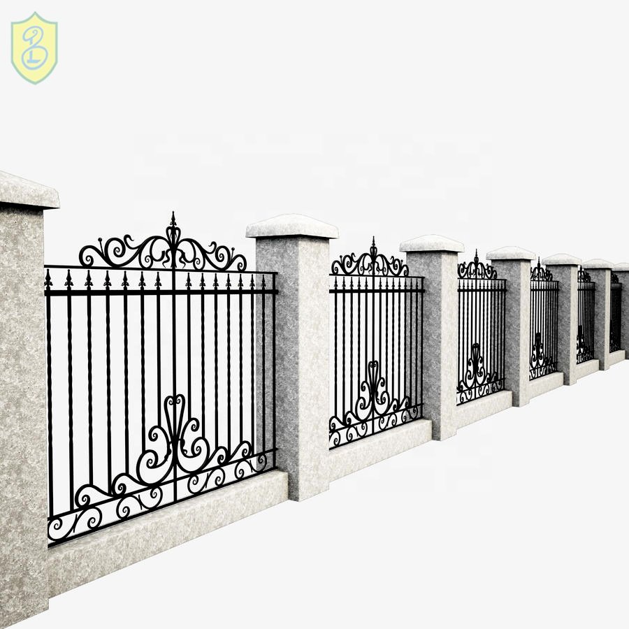 made in china house iron privacy fence designs outdoor garden wall decor black rod wrought iron fences steel fencing