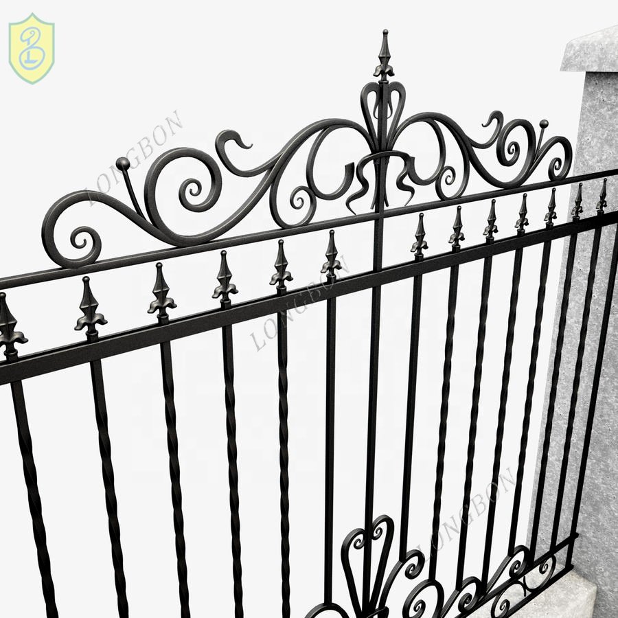 made in china house iron privacy fence designs outdoor garden wall decor black rod wrought iron fences steel fencing