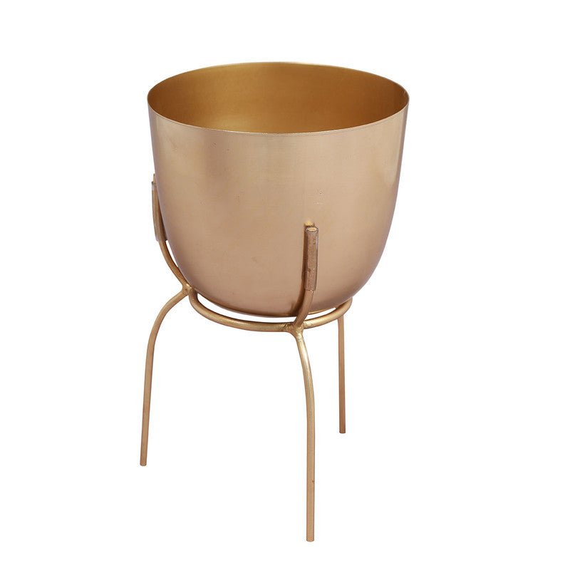 Home Decor Flower Vases: Large Metal Copper Indoor Flower Pots, Outdoor Plant Pots, Steel Planters