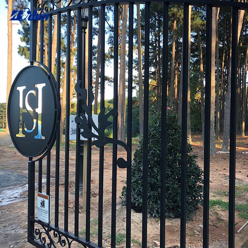 aluminum iron steel entrance gate modern swing sliding folding automatic opening fancy entry driveway outdoor gate