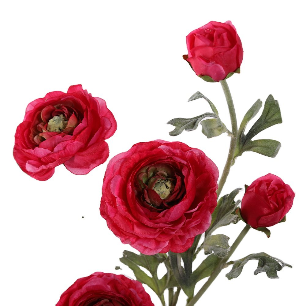 artificial ranunculus 3 head Silk flowers artificial decoration wholesale Dew lotus flower bulk peony flowers