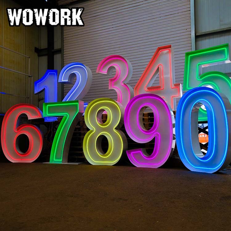 WOWORK wholesale party supplies giant large 2ft 4ft 5ft metal wedding light up neon letters decoration for other wedding event