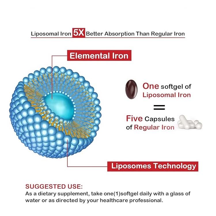 Factory Supply Iron Supplement OEM Liposomal Iron liposomal iron pyrophosphate