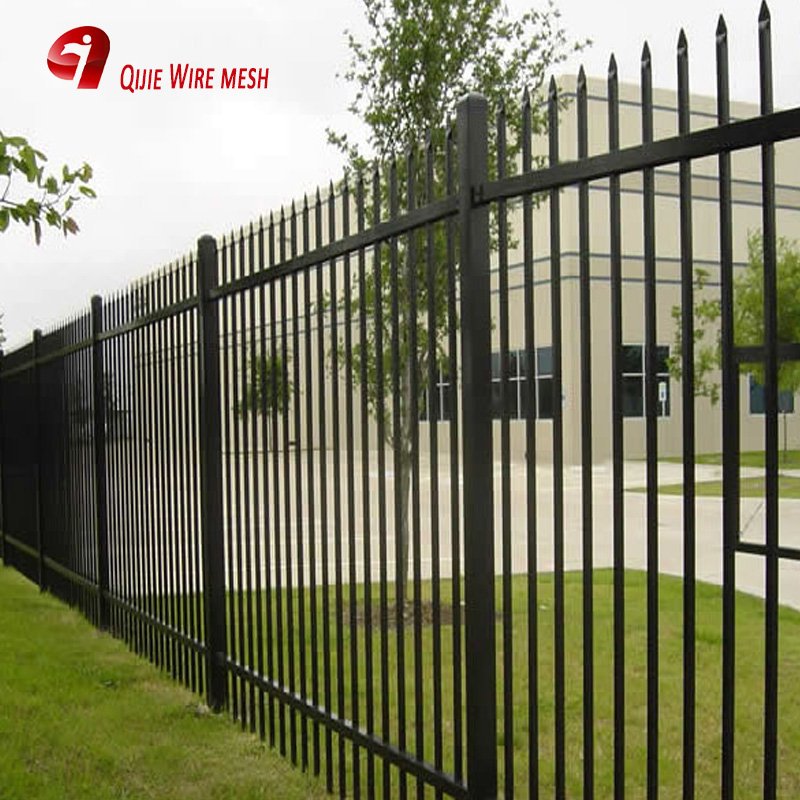 Protective Anti Rust Anti Climb Factory Wall Electric Dipped Galvanized Steel Security Fencing Tubular Carbon Steel Fence