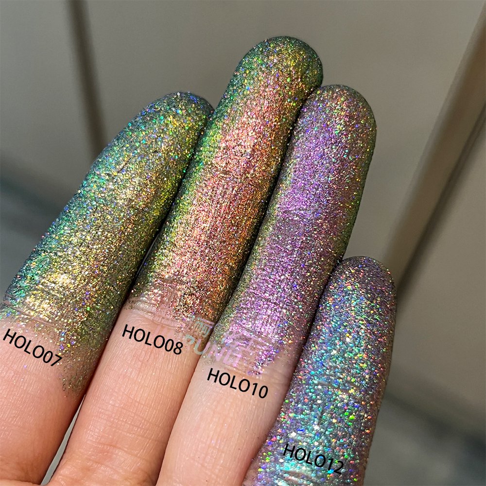 winter super ultra fine white transparent unicorn rainbow strong iridescent effect laser holographic pigment