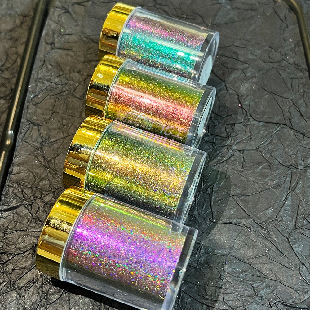 winter super ultra fine white transparent unicorn rainbow strong iridescent effect laser holographic pigment