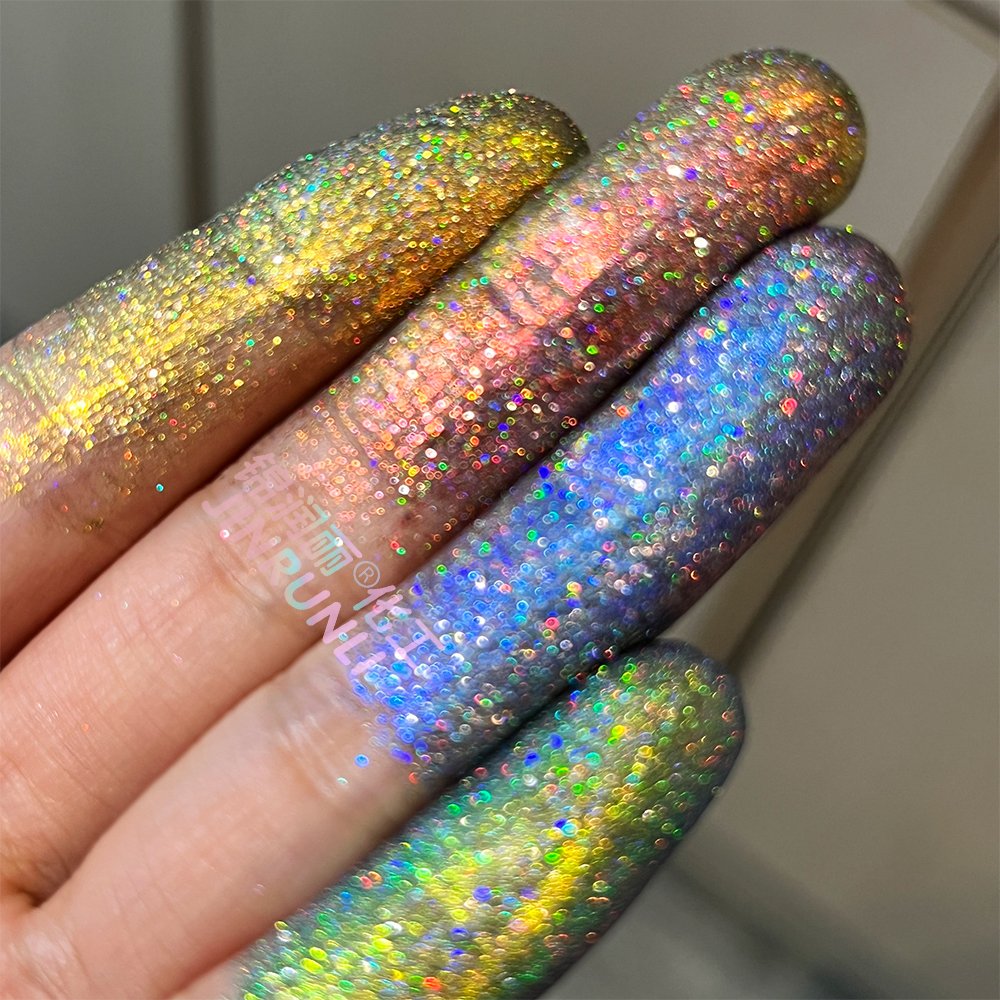 winter super ultra fine white transparent unicorn rainbow strong iridescent effect laser holographic pigment