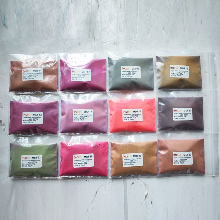 Brand Mcess FREE SAMPLES triple colors thermochromic temperature activated pigment powder for nail polish