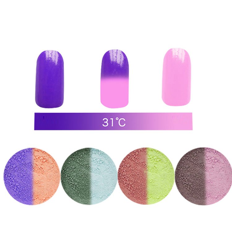 Brand Mcess FREE SAMPLES triple colors thermochromic temperature activated pigment powder for nail polish