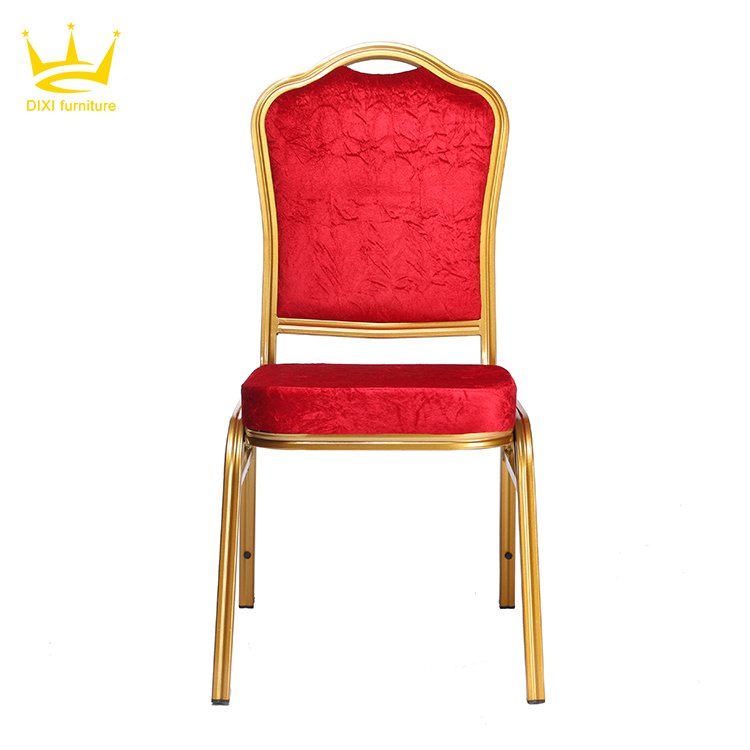Best Selling Red Rose Design Metal Chair Modern Hotel Furniture Iron Aluminium Frame Banquet Chair