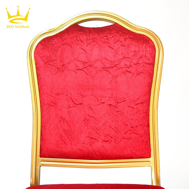 Best Selling Red Rose Design Metal Chair Modern Hotel Furniture Iron Aluminium Frame Banquet Chair