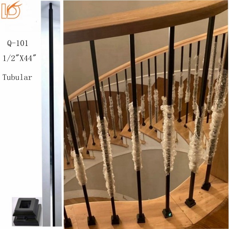 LD Metal Plain Square Staircase Baluster with Round Pin for Indoor Decoration -- Hollow (Q-101)