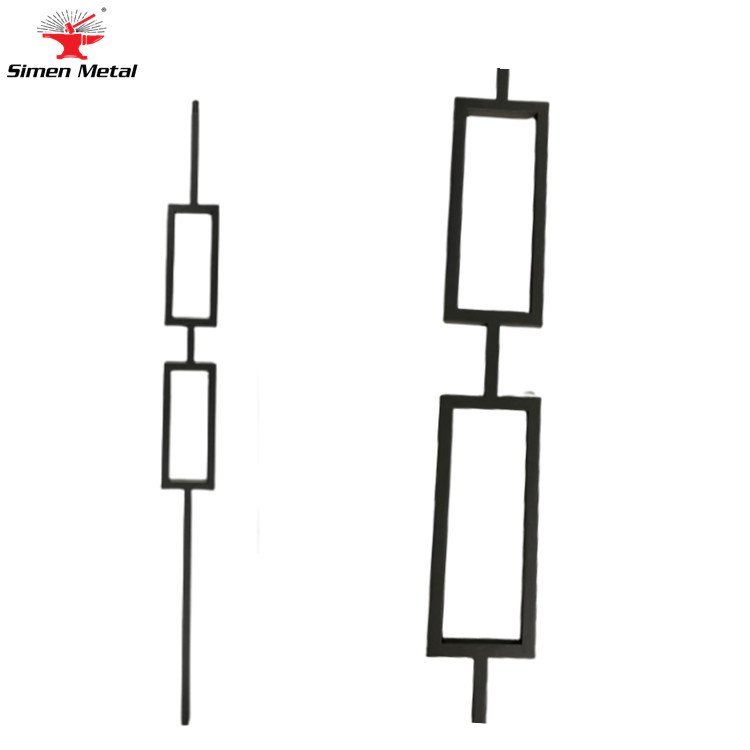 Indoor Satin Black 1/2" Hollow Iron Big Long Basket Balusters Iron Stair Knuckle Spindles For Canada USA