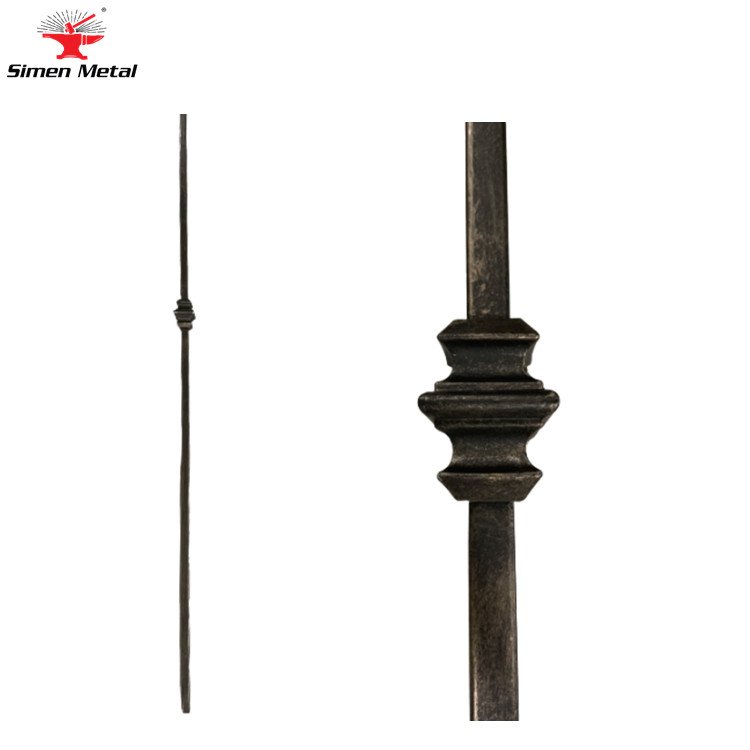 Indoor Satin Black 1/2" Hollow Iron Big Long Basket Balusters Iron Stair Knuckle Spindles For Canada USA
