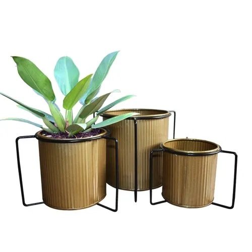 Nordic Modern Indoor Metal Planters in Orange and White, Wholesale Bulk, with Stands for Big/Large Garden Plant Flower Pots