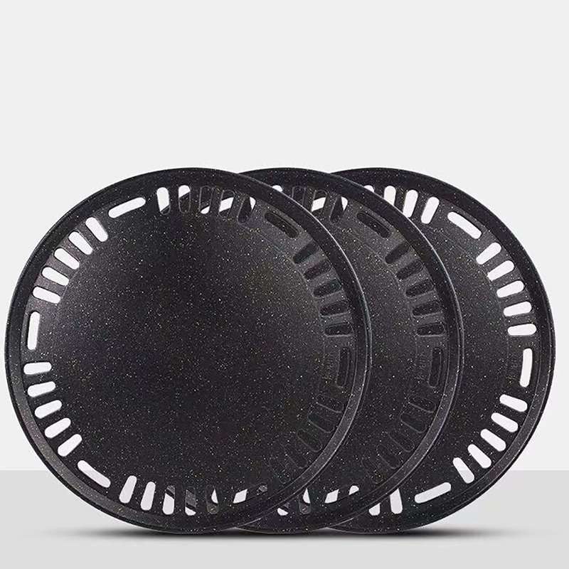 Commercial Indoor Restaurant Barbecue Shop Charcoal Gas Electric Stove 295mm Medical Stone Coating BBQ Grill Pan