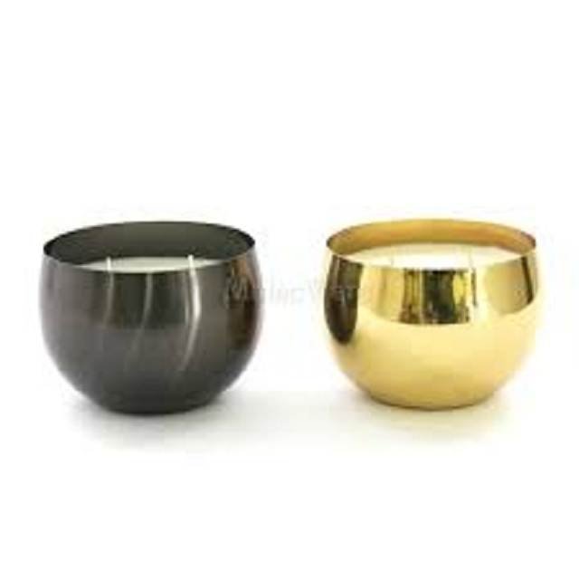 Luxury Candle Jar Metal Lid 10oz Metal Candle Canister Plating Metal Candle Jar With Lid