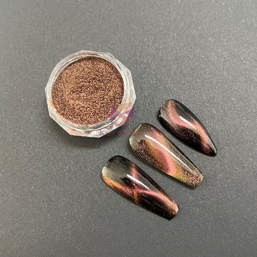 Fashion Color Shift Chameleon Mirror 3D Cat Eye Iron Magnetic Pigment