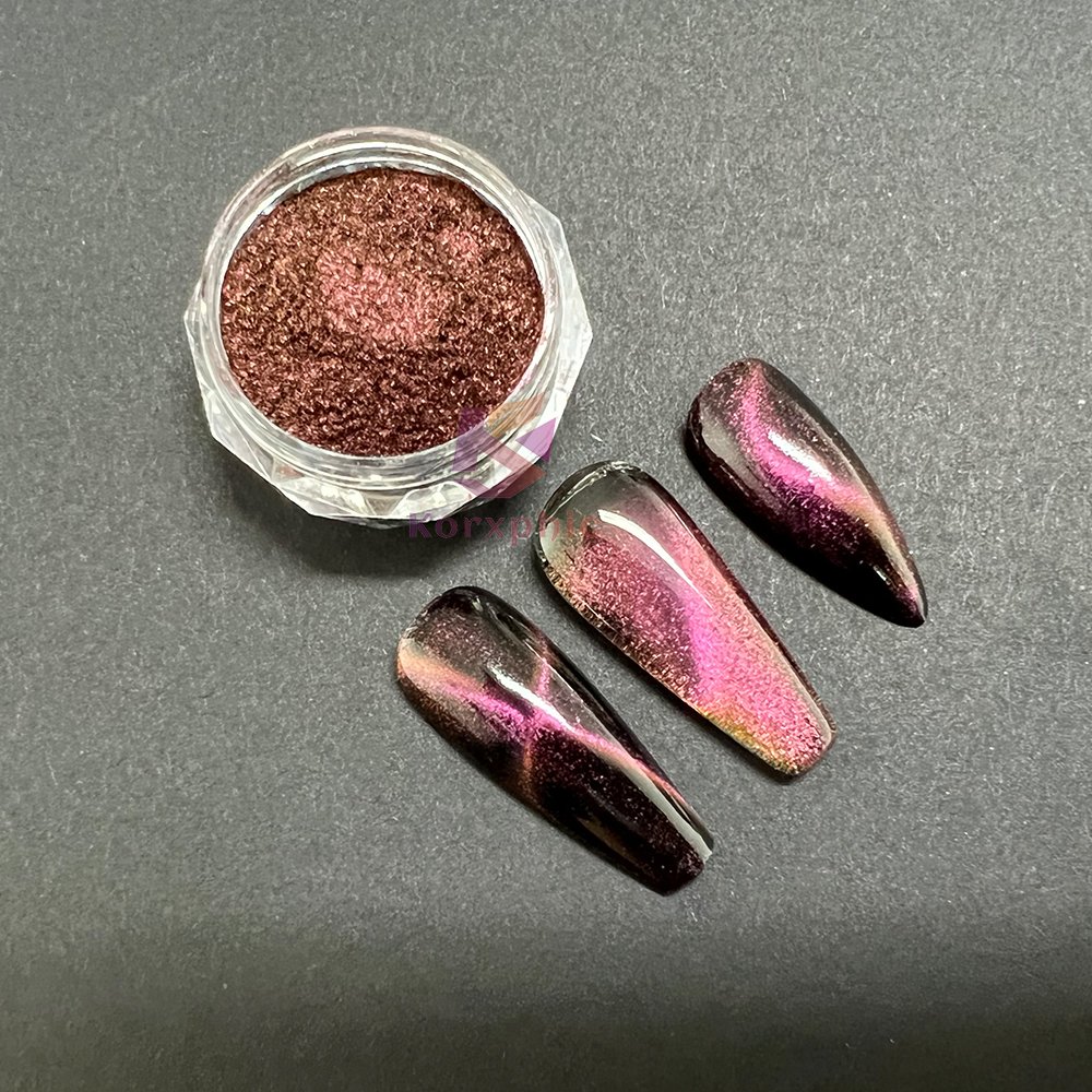 Fashion Color Shift Chameleon Mirror 3D Cat Eye Iron Magnetic Pigment