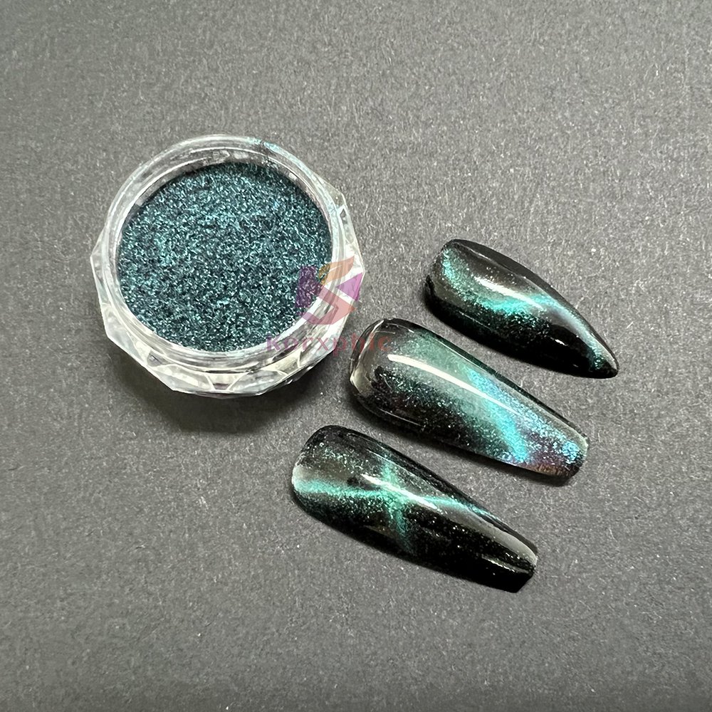 Fashion Color Shift Chameleon Mirror 3D Cat Eye Iron Magnetic Pigment