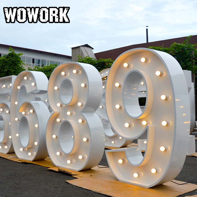 2024 WOWORK 3D ins style wedding decoration letter neon collapsible neon frame birthday number for party decoration