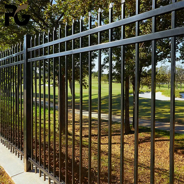 Wholesale Iron Fence Panels Factory direct hot sale OEM ODM Decorative Metal Black Wrought Iron Fence Galvanized Steel Fence