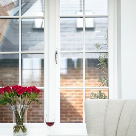 China Shanghai best steel frame slim french windows of double tempered glass for villa