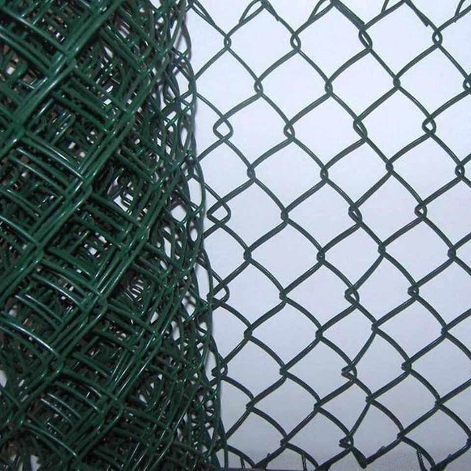 BOCN Pvc coated 6x12 6x10 green black white wire fence chain link custom chainlink fence wire roll for Sports field