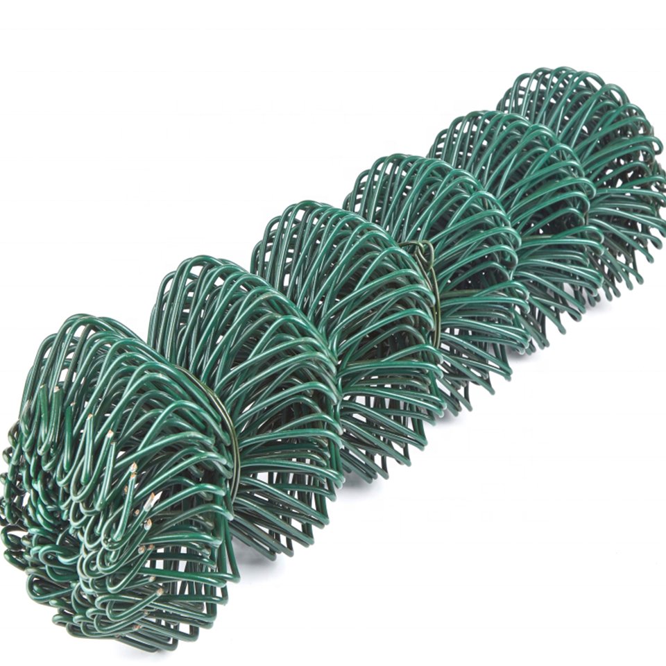 BOCN Pvc coated 6x12 6x10 green black white wire fence chain link custom chainlink fence wire roll for Sports field