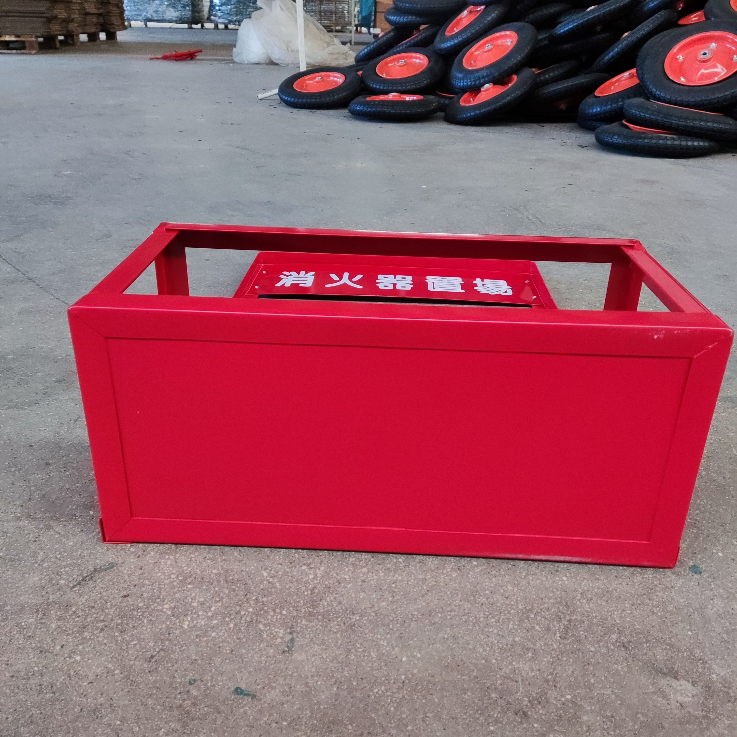 Japanese style custom metal fixed powder coating red fire extinguisher wall bracket for two dry powder fire extinguisher