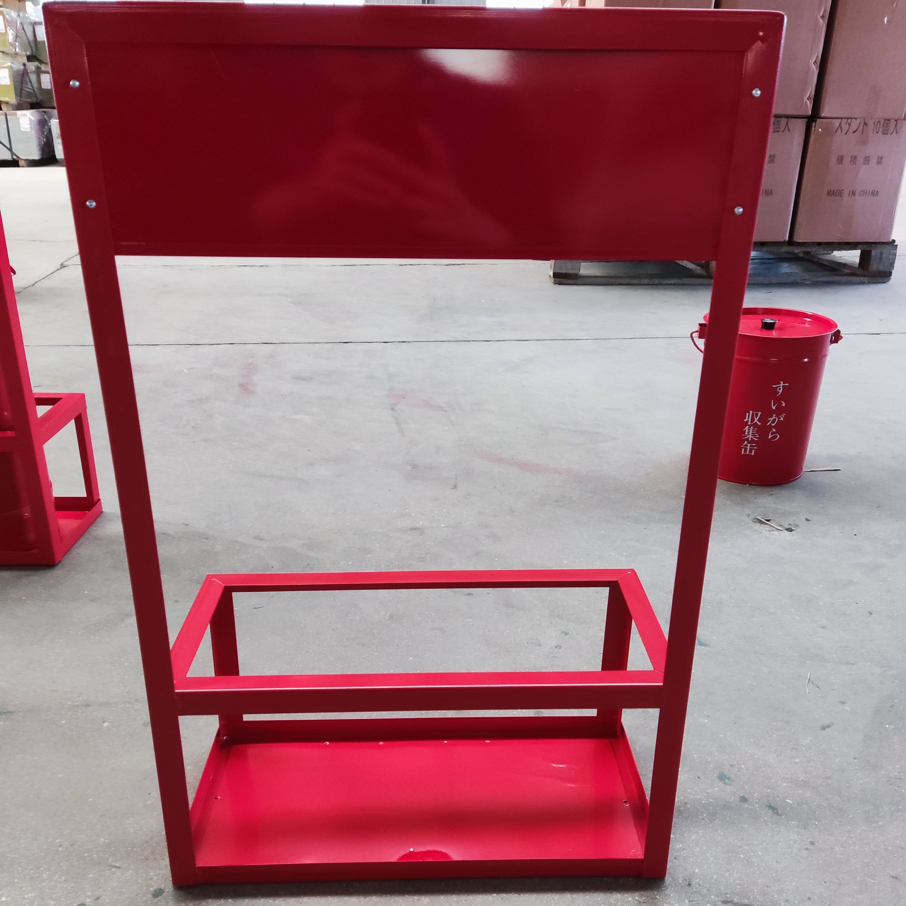 Japanese style custom metal fixed powder coating red fire extinguisher wall bracket for two dry powder fire extinguisher