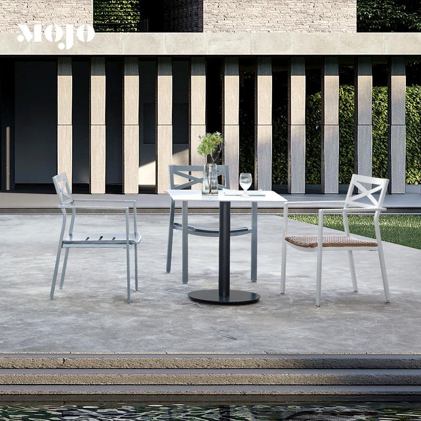 Outdoor restaurant ratan restaurant stackable chairs outdoor bistro leisure leisure cafe hotel iron post-modern dining chairs