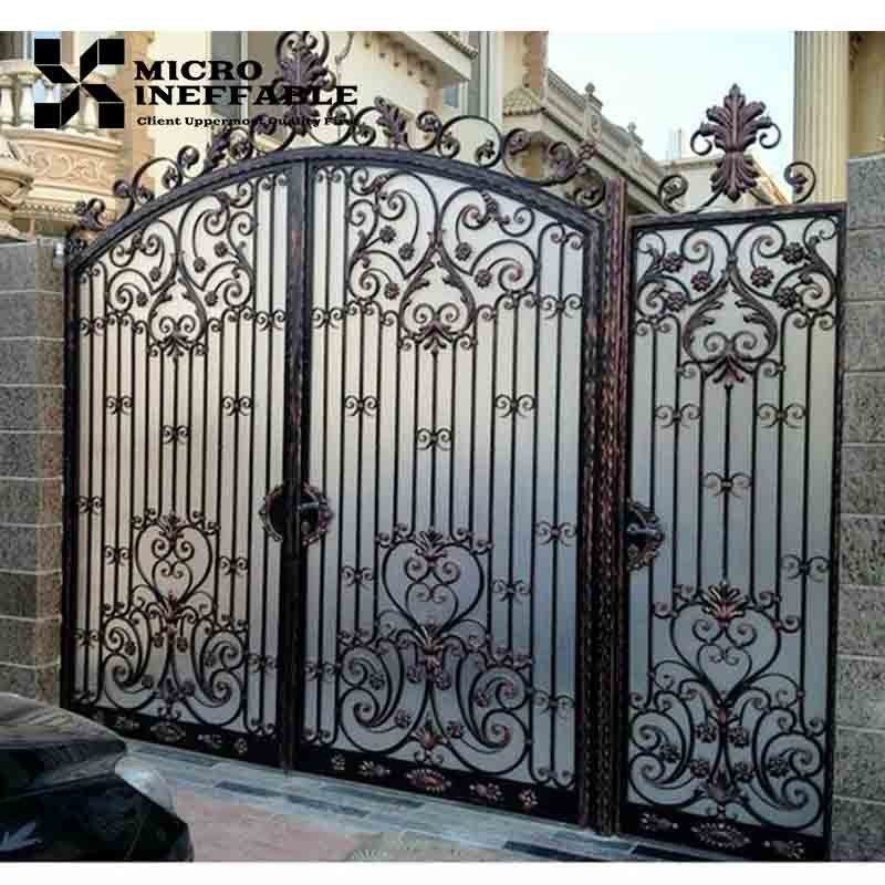 Top Level Quality Customized Main House Gate Design Paint Fencing Wrought Iron Driveway Gates Automatic Gate