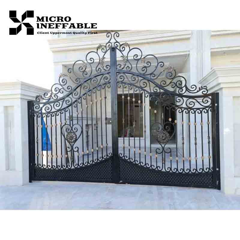Top Level Quality Customized Main House Gate Design Paint Fencing Wrought Iron Driveway Gates Automatic Gate