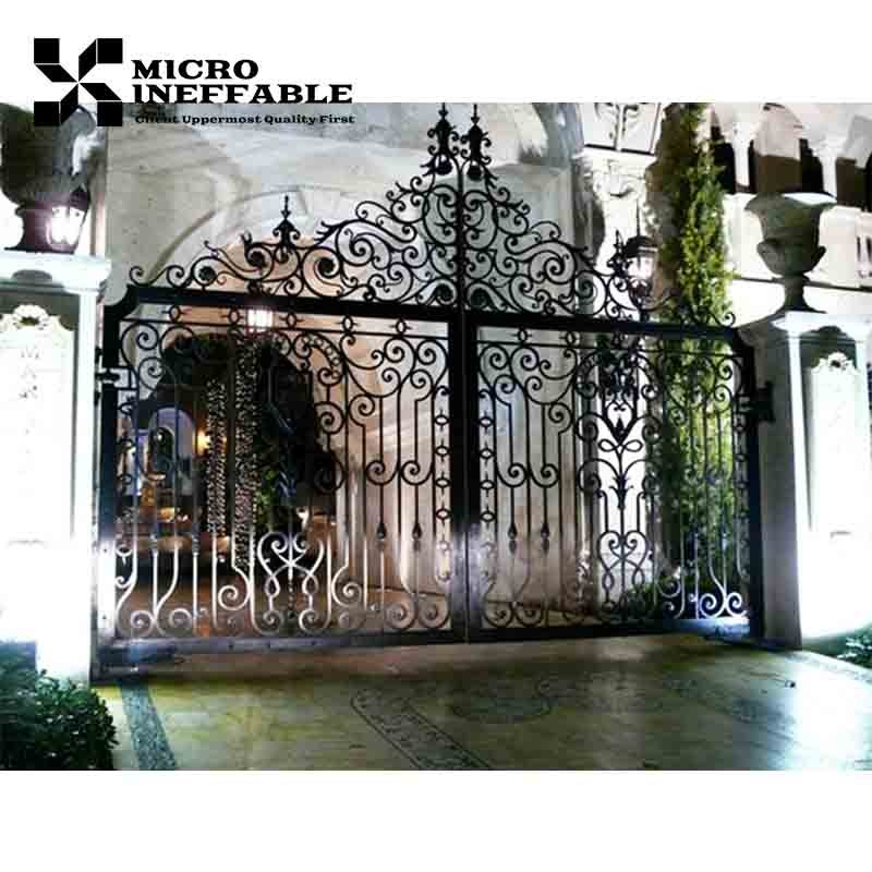 Top Level Quality Customized Main House Gate Design Paint Fencing Wrought Iron Driveway Gates Automatic Gate