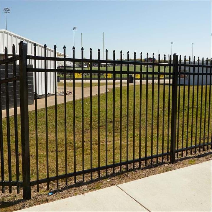 Good price wrought iron fence panels black powder coated steel fence modern newly design steel picket fence for outdoor
