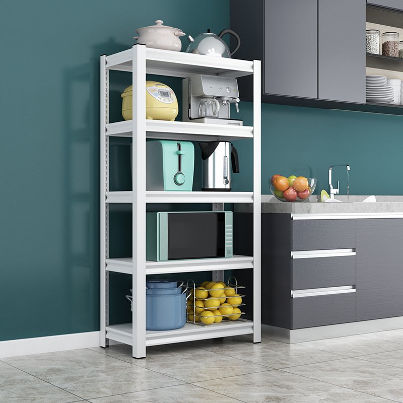 Morgie Hot selling garage home warehouse metal iron rack boltless white storage shelves