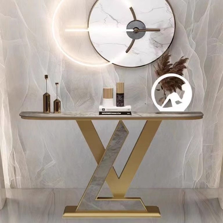 High Quality Gold Elegant Entrance Console Table Room Furniture Hallway Entrance Table