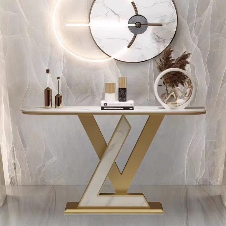 High Quality Gold Elegant Entrance Console Table Room Furniture Hallway Entrance Table