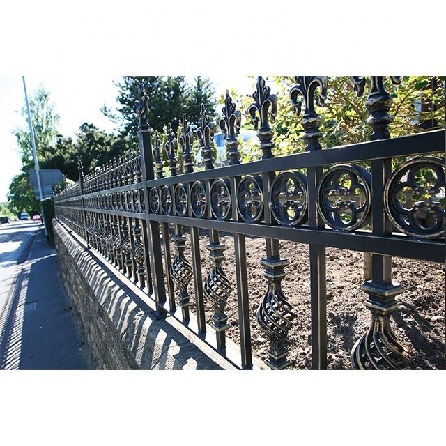2024 New Wrought Iron Fence Design Metal Stair Railing Steel Fence Steel Picket Fencing