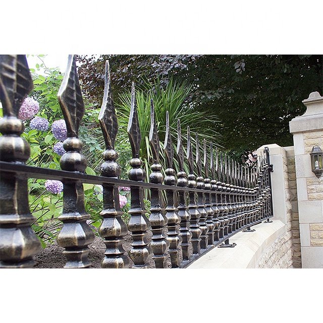 2024 New Wrought Iron Fence Design Metal Stair Railing Steel Fence Steel Picket Fencing