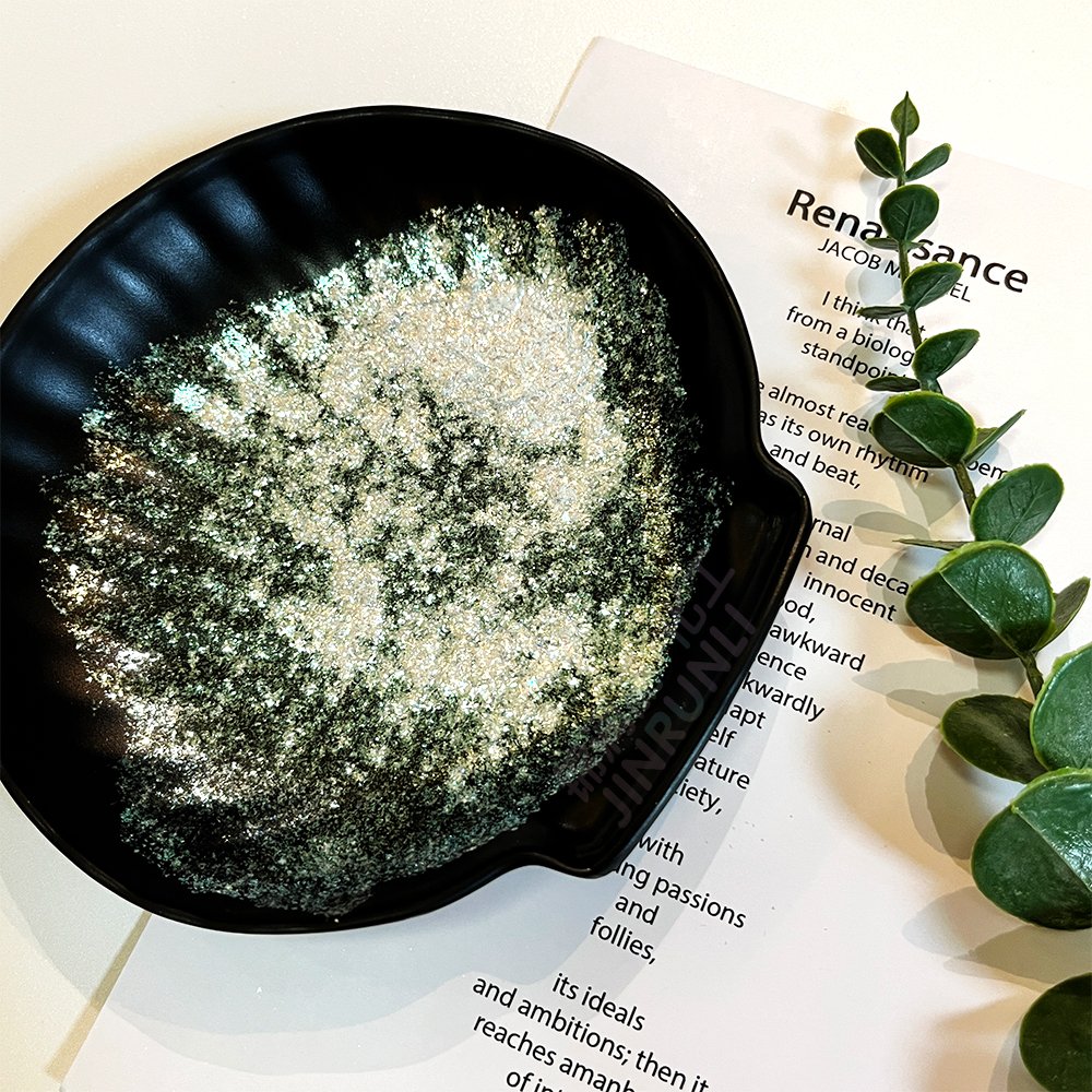 Borosilicate glass Iridescent blue/yellow silver shiny epoxy pearl white diamond pigment powder