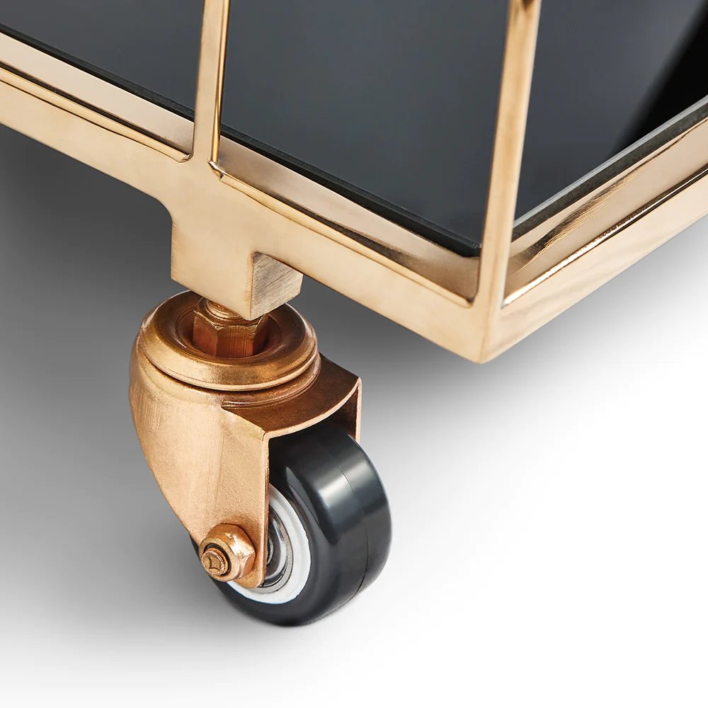 Bar Cart or Service Trolleys in Stainless Steel & Iron in Gold ,Rose Gold & Powder Coating used in Restaurants , Home and Lounge