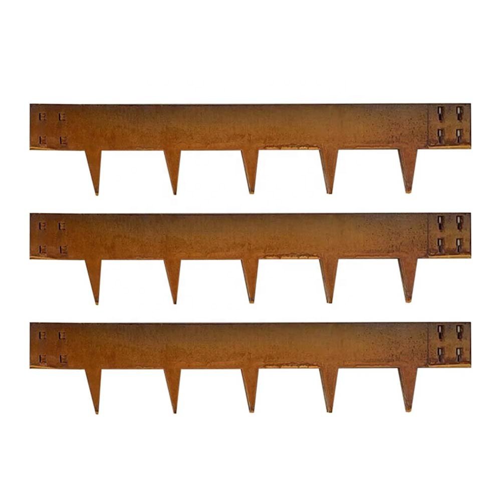Metal Lawn Edging Modern Fencing Panels Border Flexible 2.4m Landscape Iron Rusty Corten Steel Garden Lawn Edging