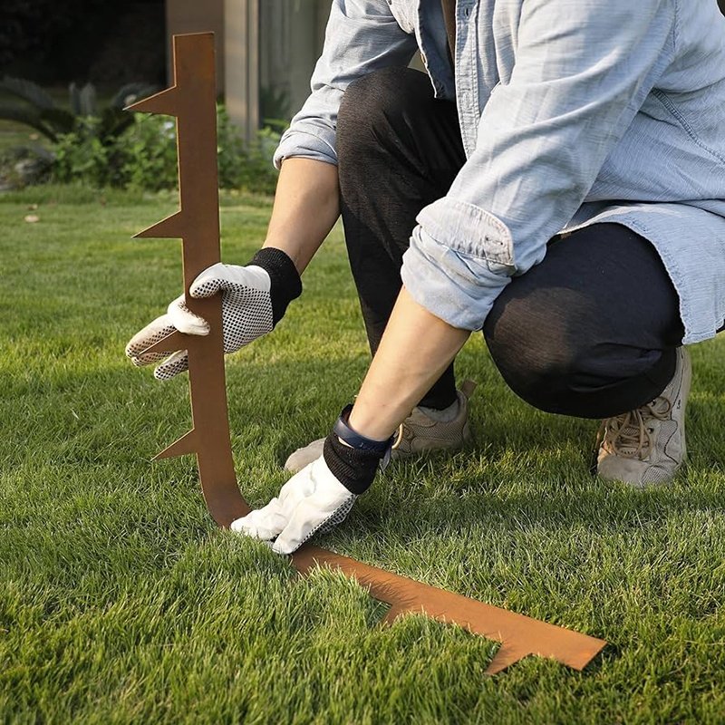Metal Lawn Edging Modern Fencing Panels Border Flexible 2.4m Landscape Iron Rusty Corten Steel Garden Lawn Edging